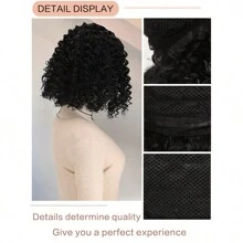 13*4*1 Inch Pre-Plucked Lace Front Curly Wig, 16 Inch, Synthetic Fiber Hair Suitable For Women, Heat Resistant And Soft