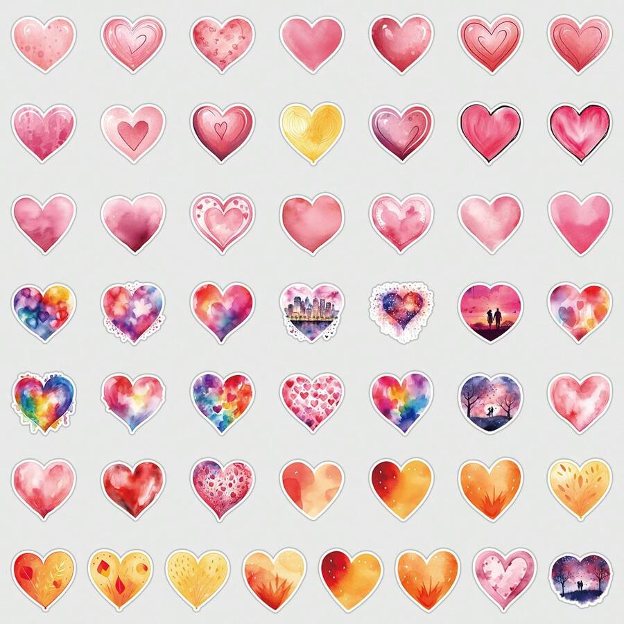 50 pegatinas con graffiti de amor para el Día de San Valentín, pegatinas decorativas para vasos, móviles y guitarras, pegatinas creativas para el Día de San Valentín - Amor 0921 - Ver 1