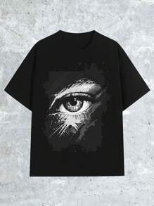 Men's Short Sleeve Printed T-Shirt 220g, Street Cotton Short Sleeve T-Shirt, Fashionable Printing, Suitable For Daily Wear, Holiday Gifts.