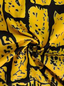 夏季新款假日风格休闲黑色西装翻领彩色无袖图案印花长款大码女式连体裤