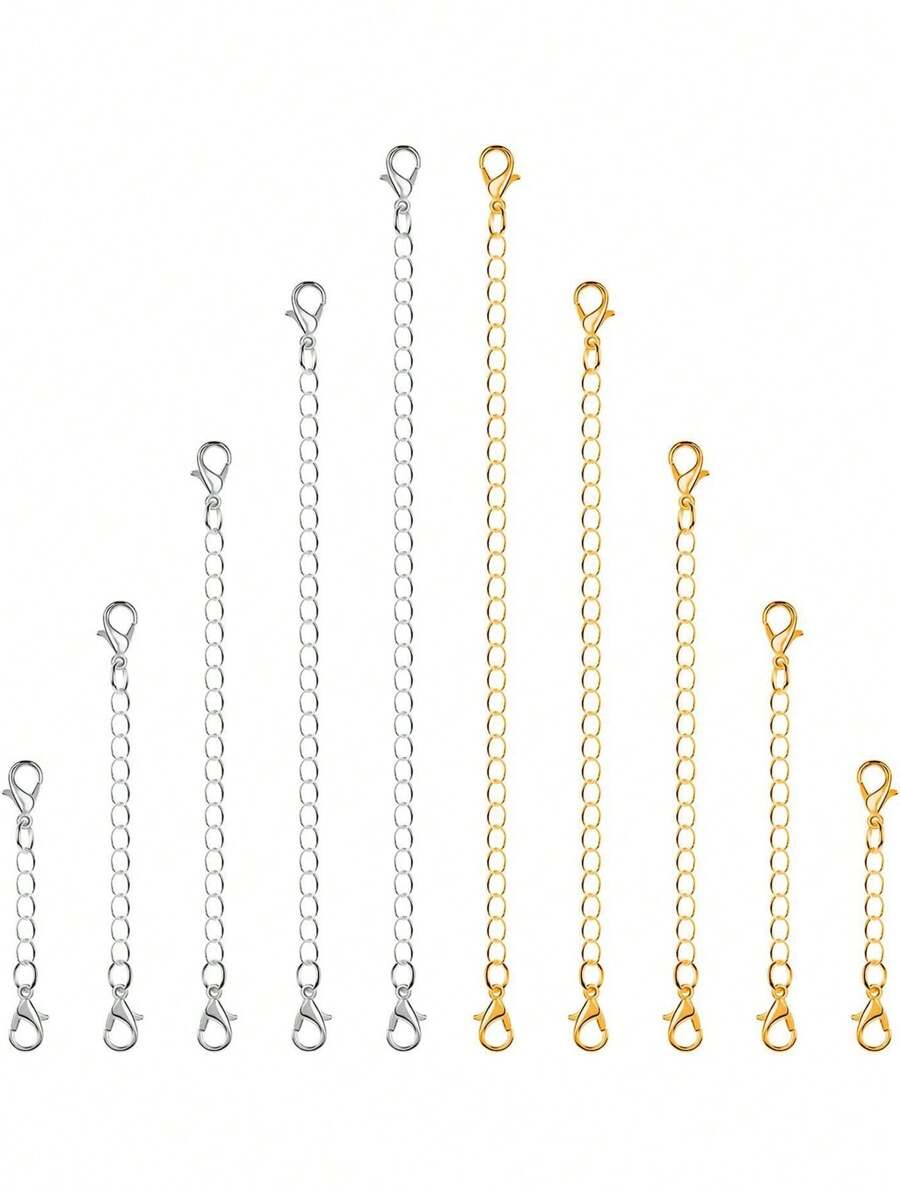 5pcs/Set Adjustable Chain, 5 Lengths, DIY Jewelry Making Accessories For Bracelet, Necklace, Unisex