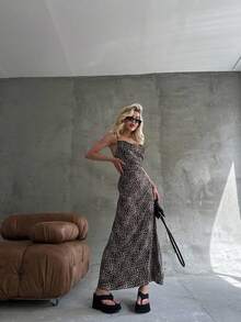 Vestido ajustado y sexy con estampado de leopardo - Multicolor - Ver 3