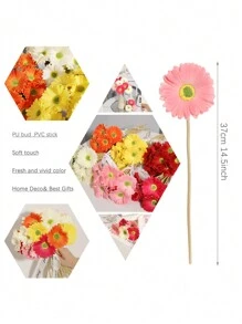 3 件/套人造非洲菊、百合、花朵、向日葵花束,配 45 厘米黄丝带,37 厘米/14.57 英寸,PU 材料,适用于春季装饰、派对、野餐、宿舍、办公室、节日和生日派对、家庭、酒店、餐厅、卧室、婚礼装饰