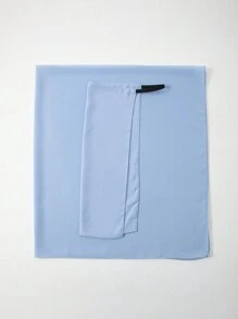 2 Stücke Damen neue Chiffon 110cm quadratischer Schal Bandana mit elastischem Band verstellbare Gesichtsmaske, muslimischer einfarbiger Hijab Kopftuch, klassische Outdoor-Tücher Set