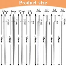 8Pcs/Sets 20G 18G 16G 14G Piercing Taper Insertion Tool, Piercing Changing Needles Threadless Insertion Pin Screw On Assistant Tool For Nose Navel Lip Eyebrow Ear Cartilage Body Piercing Stretching Kit - Steel - View 9