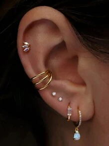 1 件 925 纯银耳钉女式耳环简约圆形耳环女士银质