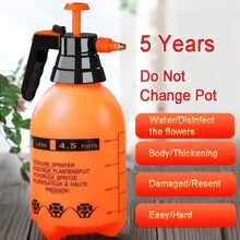 NetHong Orange 2L Handheld Pressure Sprayer, Adjustable Nozzle Garden Watering Sprayer, Portable Pump Spray Bottle - Orange - View 3