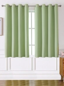 1pc Solid Color Curtain Fabric. Curtain Can Block Sunlight And UV Rays (The Darker The Color, The Better), Insulate Against Summer Heat And Winter Cold, Balance Room Temperature, And Reduce Energy Costs. Reduce Outside Noise, Protect Your Privacy, And Create A Good Working And Sleeping Environment. Each Curtain Has 6-8 Silver Metal Grommets At The Top. Easily Match With Standard Curtain Rods. Easy To Hang And Slide Smoothly. Suitable For Office, Bedroom, Living Room.