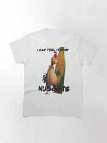 Chicken Joe Classic T-Shirt, Women's T-Shirt, 220g Pure Cotton, Casual Crew Neck, Great For Exploring, Hanging Out, And Daily Wear. - 白色 - 查看 1