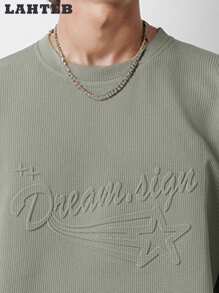 Men's Casual Loose Fit Summer T-Shirt Set - Green - View 5