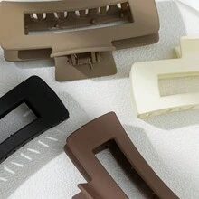 4 件装新款方形 [10.5 厘米] 爪夹，适用于浓密头发，优雅发夹，发夹，发夹，发夹，发夹，发夹，接发夹 - 彩色 - 查看 4