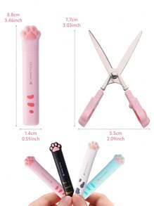1pc Mini Cat Paw Fold Scissors Portable Size Stainless Steel Blade Cutter Opener For Handwork Packing School Student Gift