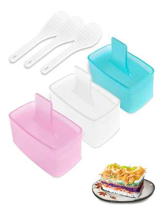 1pc/3pcs/4pcs Musubi Mold,Rice Spoon,Musubi Maker Press,Musubi Maker Press Mold, Onigiri Mold Sushi Rice Maker, Musubi Luncheon Meat Rice Rice Ball Mold,Musubi Press Mold,Non-Stick Onigiri Mold Maker Sushi Press Mold For Musubi Home DIY,Lunch Bento,DIY Sushi Making Mold,Suitable For You To Make Musubi, Sushi, Onigiri, Sushi Rice Cake And More,Kitchen Tool