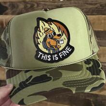 Parche de perro "Esto está bien", 1 pieza de Parche bordado con humor meme, Parche moral táctico militar con cierre de gancho, Accesorio de aplicación lindo para mochilas, chalecos, chaquetas, vaqueros, gorras