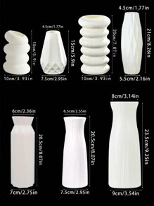 1pc Plastic Vase, Nordic Style Vase, Minimalist Decor Vase, Ceramic-Like Vase, Flower Vase, Shatterproof Vase, Flower Container, Dry Flower Vase, Flower Pot, Flower Basket, Wedding Bedroom Home Decor Vase Gifts Birthday Graduation