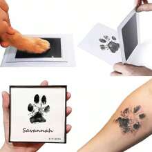 2pcs/Set Contactless Ink Pad And Ink Paper, Suitable For Animal Footprint, Handprint And Pet Memorial, Non-Contact, Meaningful Mini Stamp,School Supplies,Back To School