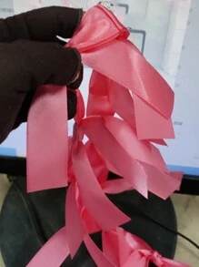 蝴蝶结手工丝带拉花横幅装饰流行布置装饰（长60cm，8个蝴蝶结） - 彩色 - 查看 8
