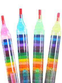 20 Colors Rainbow Wax Crayon, Multi-Functional Drawing Pen, Cute Portable Stationery Small Gift,Back To School,School Supplies - Multicolor - View 9