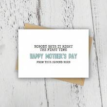 Tarjetas divertidas del Día de la Madre, tarjetas para mamá, nadie lo hace bien a la primera vez, de hija, de hijo, regalos del Día de la Madre - multicolor - Ver 4