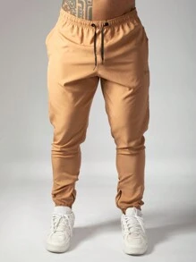 Calça jogger tactel com elastano e ziper na barra