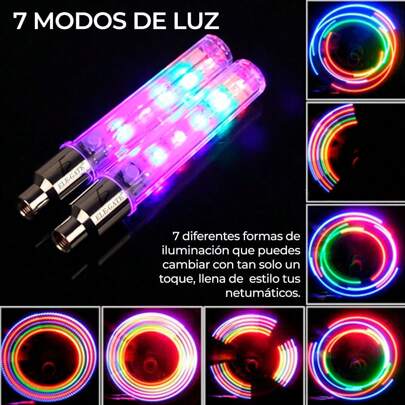 Luz Led Multicolor Válvula Tapón Llanta,paquete Luz LED de válvula de neumático para automóvil nueva, luz de ambiente decorativa de doble sentido para automóvil, bicicleta, motocicleta, vehículo eléctrico