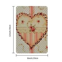 Classic Valentine's Day Heart-Shaped Lace & Flowers Heart Design Poster, Metal Sign Board Wall Decor, Novelty Vintage Paper, Suitable For Bar, Tea Room, Coffee Shop, Home Decor Gifts Birthday Graduation