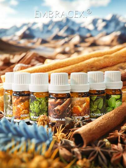 EMBRACEX. 6 Estilos de Óleos Essenciais Naturais de Plantas Óleos Essenciais de Grau Premium Canela Olíbano Hortelã-pimenta Capim-limão Eucalipto Alecrim Gengibre Melaleuca Patchouli Cedro Almíscar Branco Absinto Óleos Essenciais para Cuidados Domésticos Multiuso Para Difusor e Fabricação de Velas 10ml Presentes para Melhores Amigas Presente para Mulher