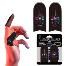 Dedeiras para Gaming Móvel em Padrão de Nave Espacial, Fibra de Carbono e Prata, Material Extremamente Fino, Dedeiras para Controle de Jogo, Dedos e Polegares, Tela Sensível ao Toque Sem Costura, Antitranspirante e Respirável