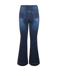 Women's Y2K Streetwear Low Waist Casual Denim Flare Jeans, Back To School, Autumn
