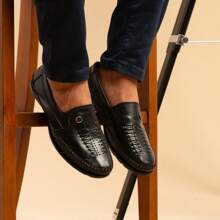 Men's Genuine Leather Moccasins For Everyday Use - 103 Black - View 1
