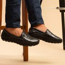 Men's Genuine Leather Moccasins For Everyday Use - 103 Black - View 2