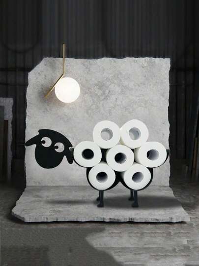 1pc Nordic Style Metal Iron Bathroom Toilet Paper Towel Holder, Paper Tissue Storage Bathroom Decor Fall Decor