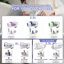 [LimitedTimeDeal]Dog Grooming Vacuum, 13000Pa Dog Vacuum Brush For Shedding Grooming, Pet Grooming Vacuum, Dog Hair Vacuum Groomer, 2.5L Large Dog Grooming Kit, Pet Products #TikTokShop - G2-W(四合一) - 查看 10