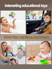 WeRein 1 Suction Cup Rotating Baby Toy 12-18 Months Old, 1-3 Years Old Baby Rotating Top Sensory Toy, Baby Teasing Dent Toy, 1-2 Year Old Boys And Girls Christmas Birthday Gift Toy Baby Toy, Toddler Toy, Sensory Toy, Toy, Christmas Halloween Thanksgiving Baby Toy, Dent, Baby Game, Baby Toy, Baby Toy