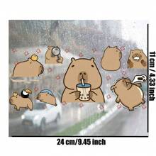 Juego de 5 láminas con diseño de capibara lindo, pegatinas de transferencia UV resistentes al agua con relieve 3D, etiquetas de cristal para decorar vasos de 16 onzas, pegatinas para pared, decoración, scrapbooking, material de alta calidad para decorar gafas, portátiles, teléfonos móviles, neveras, botellas de agua, cuadernos, planificadores, escritorios, manualidades, material con patrones de moda. - Multicolor - Ver 3