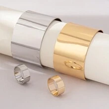 2 件简约优雅时尚女士宽手链和戒指套装，适合女性、节日、生日、派对、婚礼、节日、购物、日常佩戴 - 手鐲 - 查看 5