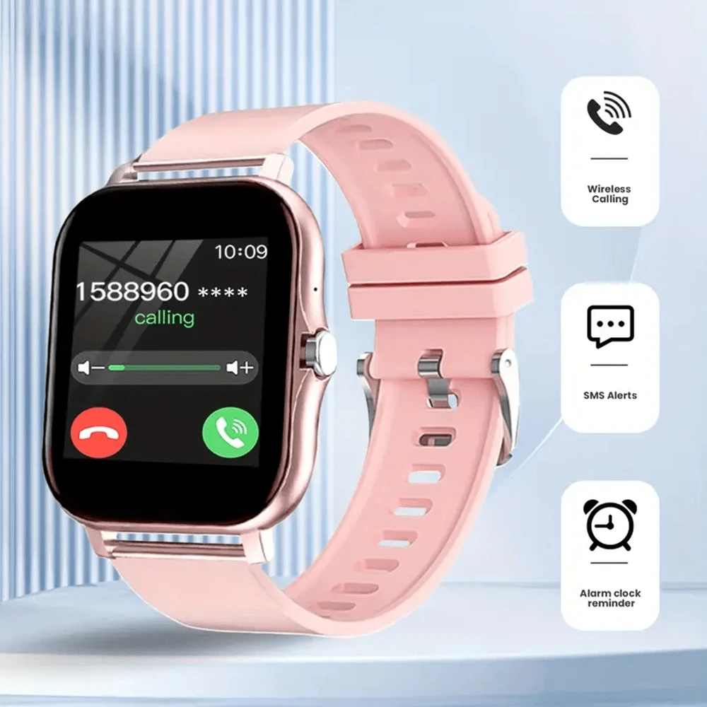 Smart Watch / Bracelet For men and women, wireless call message reminder multi-function square dial sports date alarm For Android/ios unisex