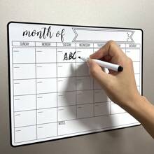1 Magnetic Fridge Calendar - Strong Magnetic Backing, Smooth Dry Erase Surface, Practical Calendar, Whiteboard - Great For Self-Disciplined Planning - Great For Kitchen Organization, Meal Planning, Family Planning, Reminders And Fridge Notes