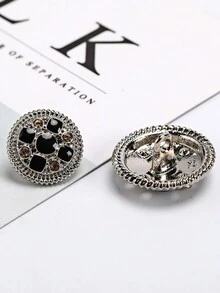 Botones de metal vintage con rhinestones, botones de aleación multicolor para mujeres, botones de metal versátiles aptos para abrigos, suéteres, prendas de piel, chaquetas, sombreros, etc. Accesorios