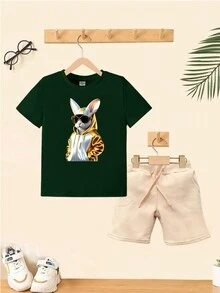 Tween Boys Sets - Màu xanh lá cây đậm - Xem 1