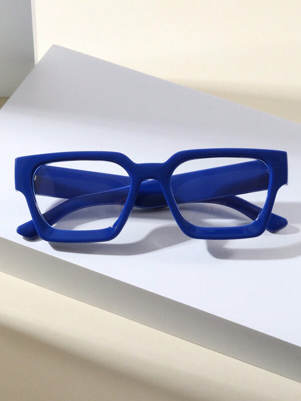 1 pieza Montura de gafas ópticas cuadrada retro azul para hombre, adecuado como regalo tanto para hombres como para mujeres
