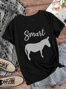 Smart Ass Chic Letter Print Women T-Women's Shirt - Comfy And Casual Short Sleeve Women's Tee For Everyday Wear And Stylish Layering