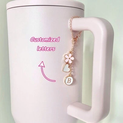 1pc Customized Letter Minimalist Cup Accessories - Straw Hat, /Water Bottle Accessories - Customized Letter Straw Lid, Simple Style Cup With Straw