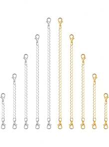 5pcs/Set Adjustable Chain, 5 Lengths, DIY Jewelry Making Accessories For Bracelet, Necklace, Unisex