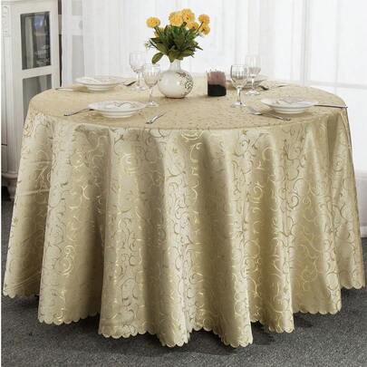 1 件优质绿色提花圆形桌布