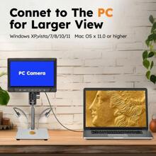 BEBANG 10.1" LCD Digital Microscope 1200x For Adults3024P Coin Microscope Magnifier 12MP Soldering Microscope With PC View Compatible With OS Windows 32GB SD Card White - white-10.1inches - View 7