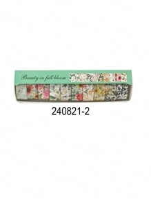 10 Rolls Of Vintage Bright Floral Pattern Washi Tape Set - Beautiful DIY Decorative Self-Adhesive Strips For Scrapbook Diary Decoration Washi Tape, Handmade Gifts For Friends Back To School