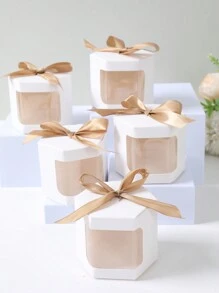 5/10件牛皮纸礼品盒、礼品包装盒、白纸糖果盒、巧克力包装盒、食品烘焙盒、派对礼品、生日装饰用品、婚礼装饰、新娘送礼会用品、婴儿送礼会用品、派对装饰 - 白色 - 查看 8
