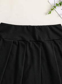 Tween Girls High Waist Ruched Skirt, Breezy & Breathable For Spring/Summer - Black - View 5
