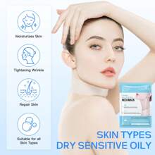 TOEDO 5/10 件装透明质酸颈膜胶原蛋白紧致颈膜滋养提亮美容保湿颈部护肤 - 彩色 - 查看 3